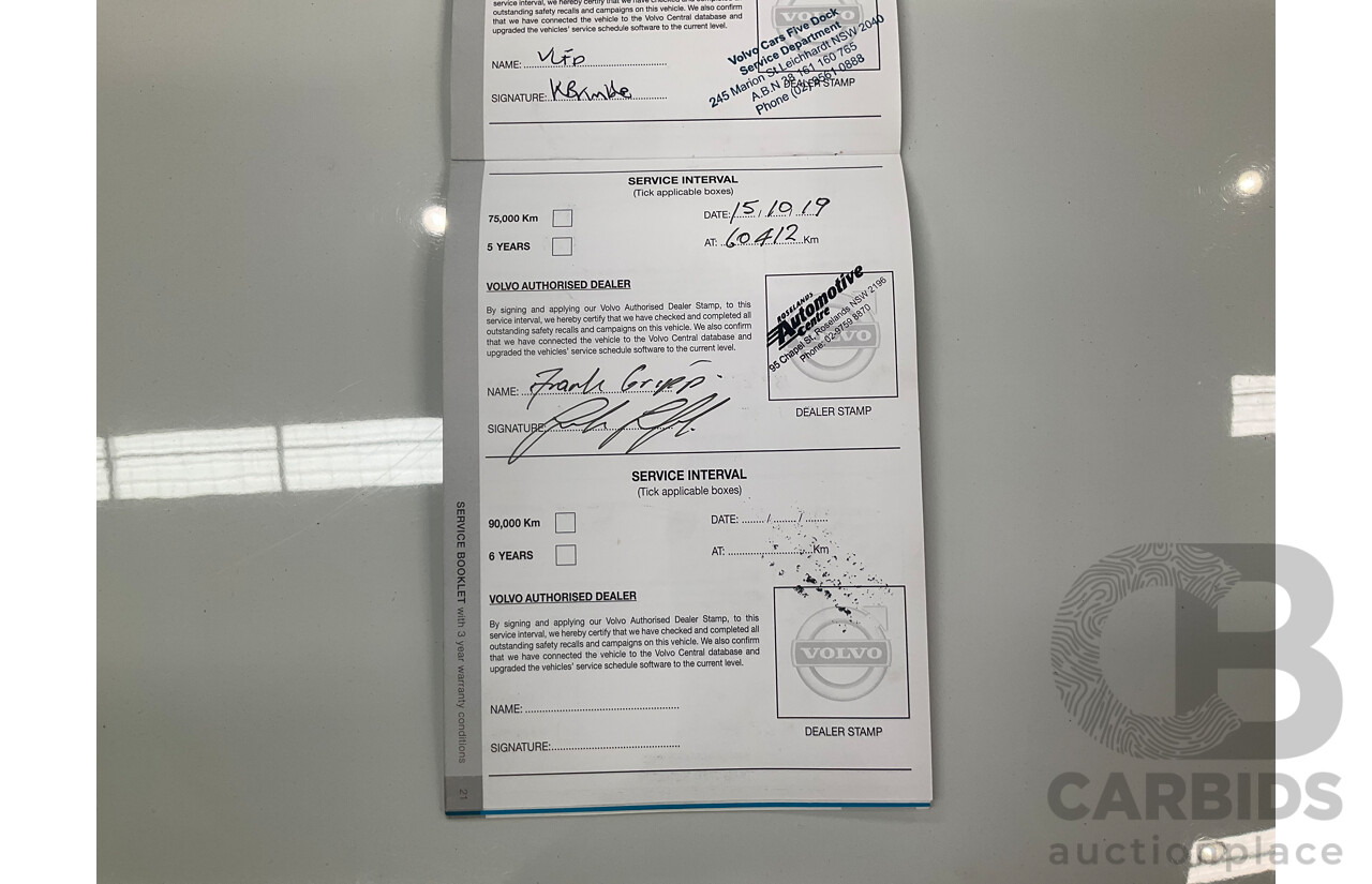 01/2016 Volvo XC90 D5 2.0 Inscription (AWD) 256 MY16 4d Wagon Ice White Turbo Diesel 2.0L