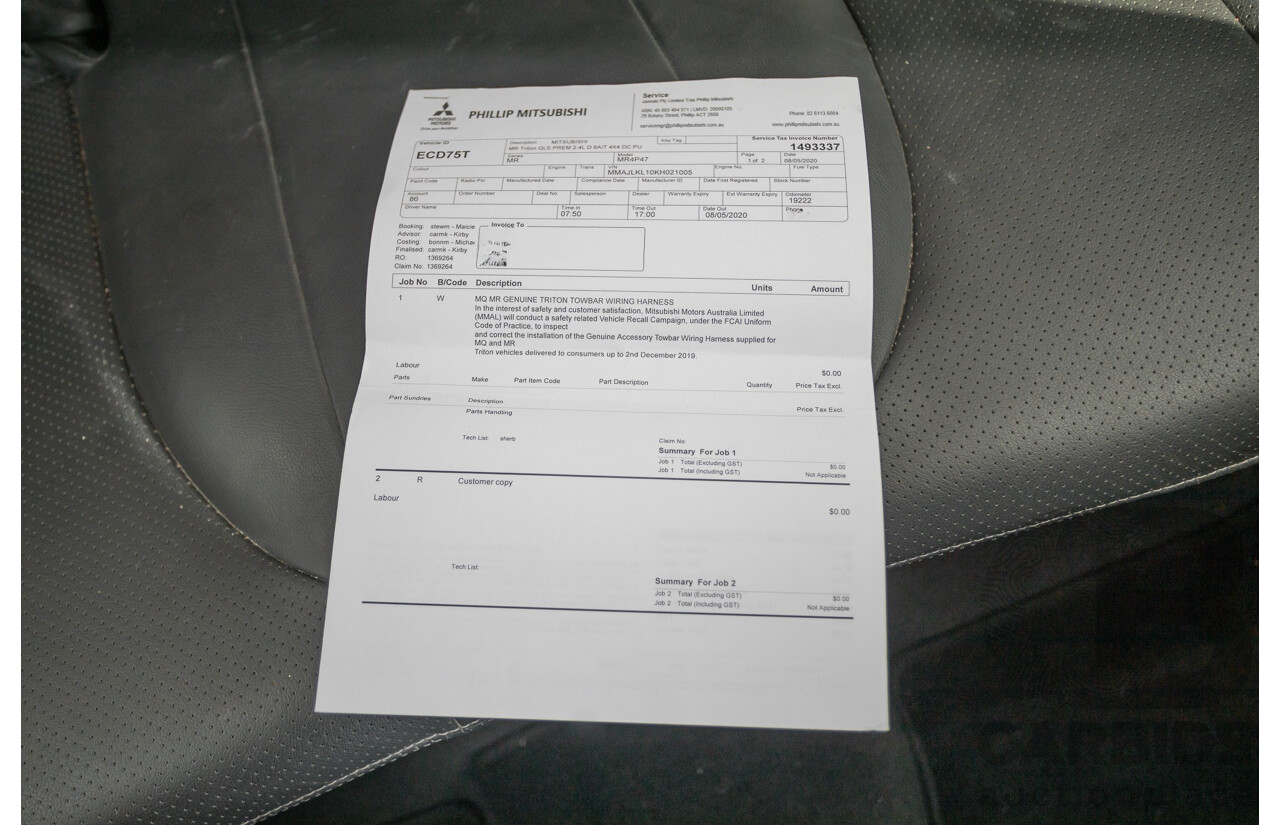 4/2019 Mitsubishi Triton GLS Premium (4x4) MR MY19 Double Cab Graphite Grey Metallic Turbo Diesel 2.4L