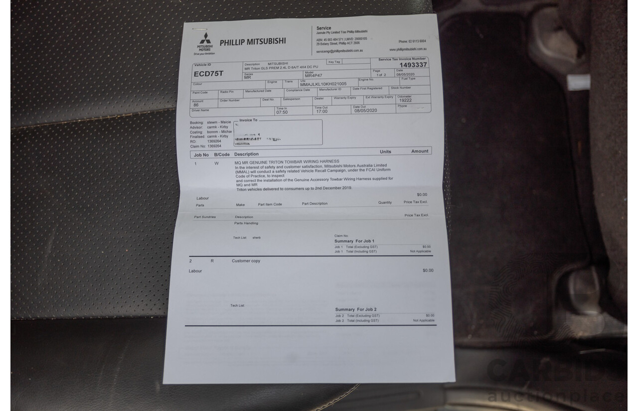 4/2019 Mitsubishi Triton GLS Premium (4x4) MR MY19 Double Cab Graphite Grey Metallic Turbo Diesel 2.4L