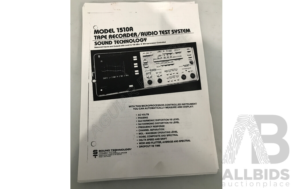 Sound Technology (1510A) Tape Recorder Test System