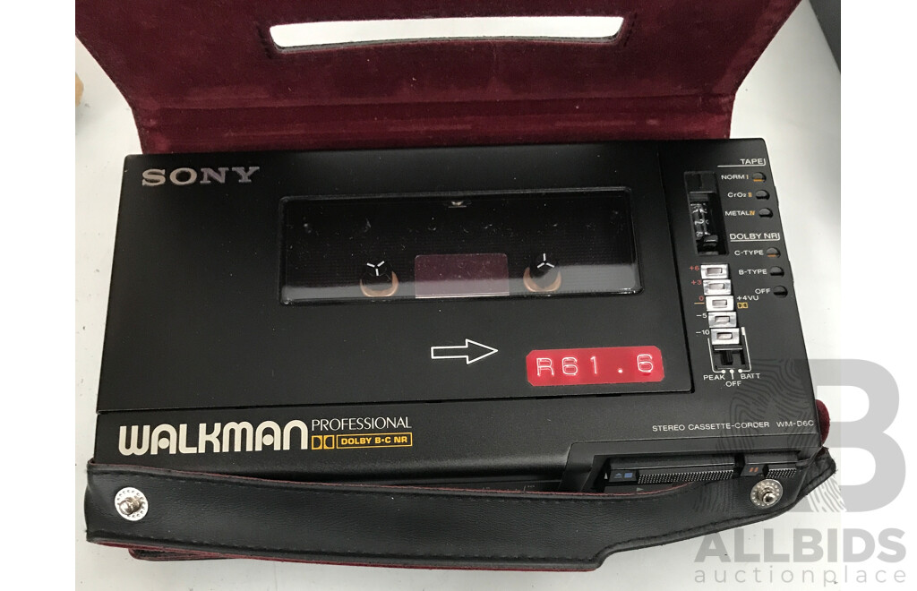 Sony (BI-85) Cassette Transcriber with Foot Pedal,  Sony (WM-D6C) Walkman Professional Cassette Recorder, and Other Equipment