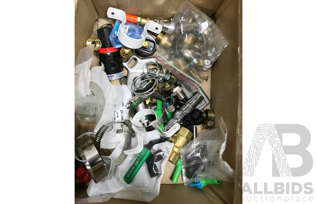 Assorted Lot of Gas/Air Fittings and Nitrogen Regulators