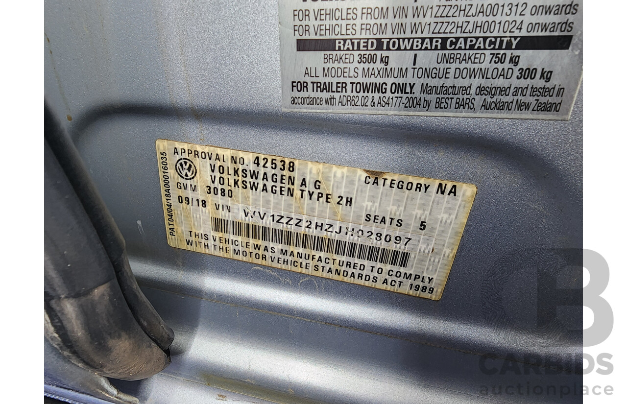 9/2018 Volkswagen Amarok TDI 550 DARK Label 2H MY18 Dual Cab Utility Silver 3.0L