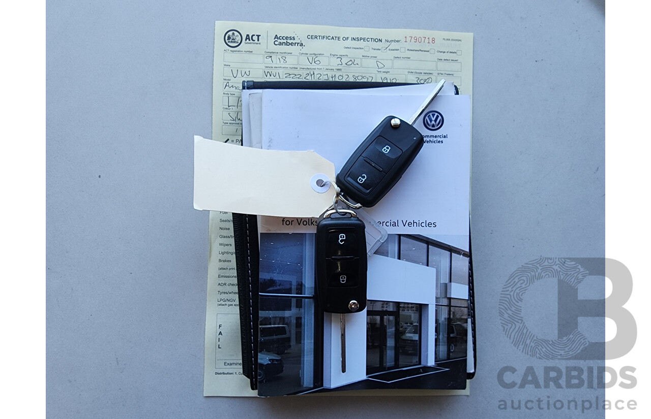 9/2018 Volkswagen Amarok TDI 550 DARK Label 2H MY18 Dual Cab Utility Silver 3.0L