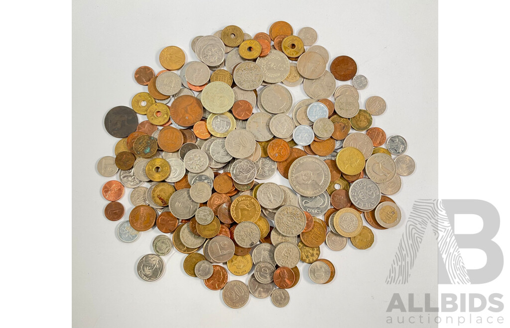 Collection of Vintage International Coins Including Australia, United Kingdom, USSR, Brazil, China, Malaysia, New Zealand and More - Approximately 1.2 Kilograms