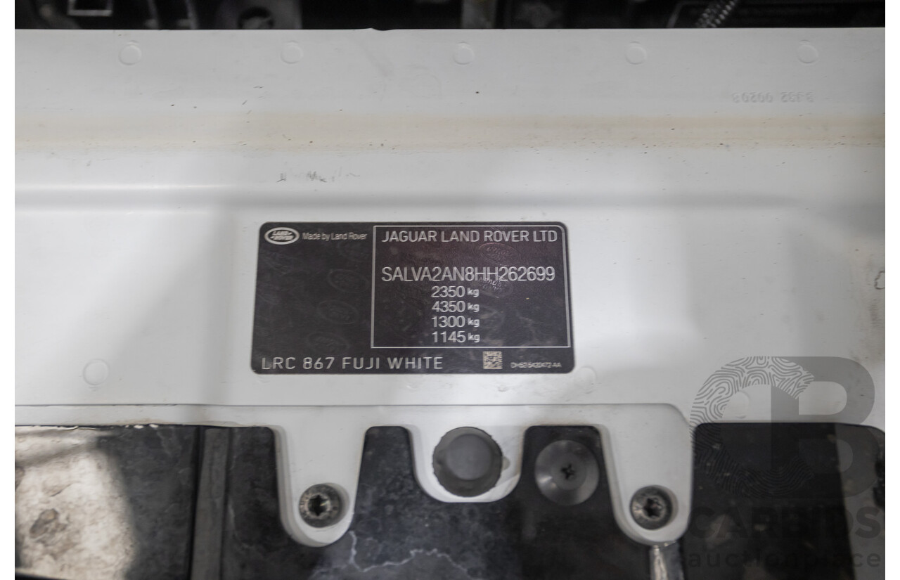 9/2018 Range Rover Evoque TD4 180 HSE Dynamic (AWD) LV MY17 5D Wagon Fuji White Turbo Diesel 2.0L