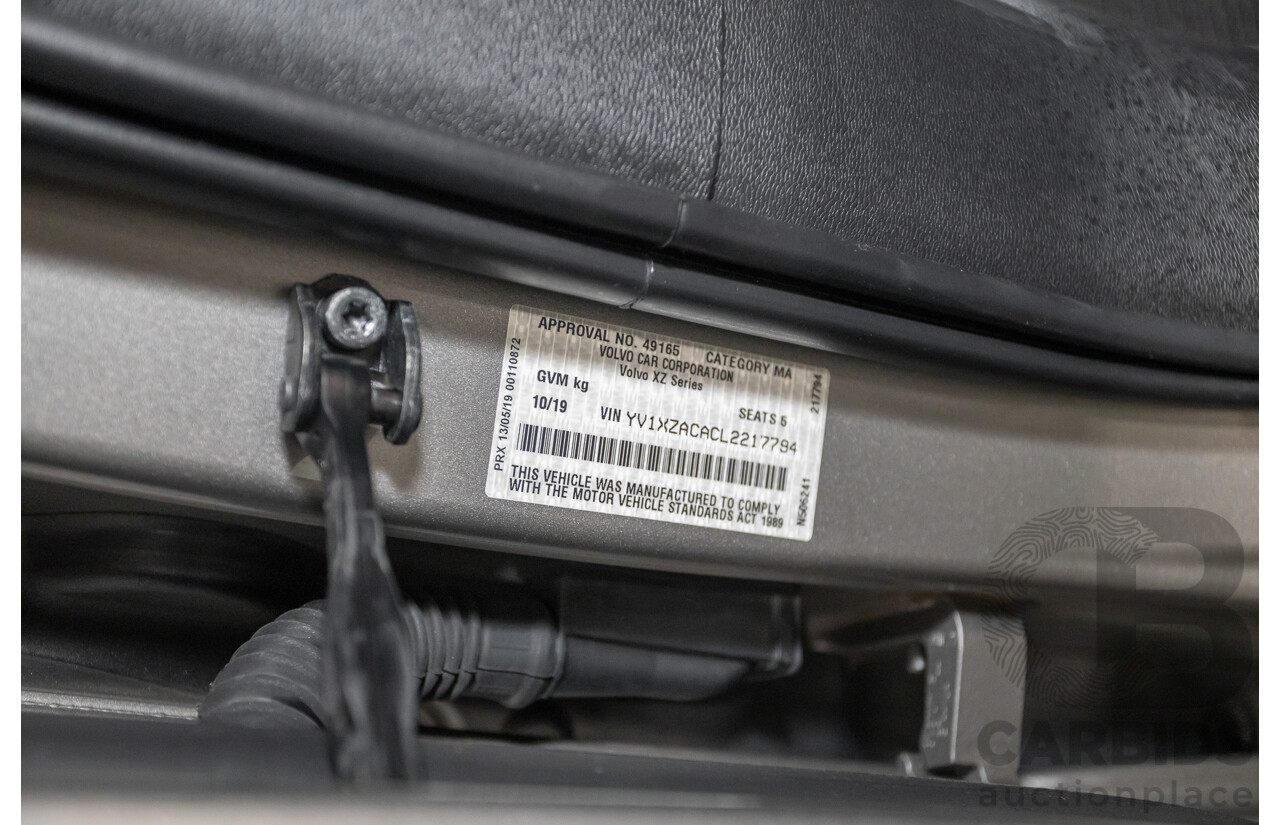 10/2019 Volvo XC40 T4 Inscription (AWD) 536 MY20 4D Wagon Pebble Grey Metallic Turbo 2.0L