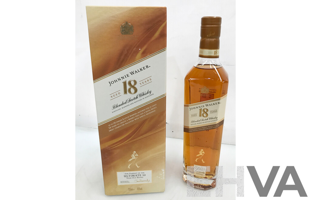 700ml Bottle of Johnnie Walker 18 Year Old Blended Scotch Whisky