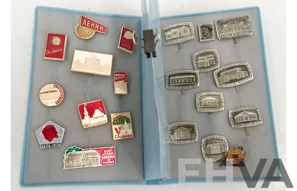 Collection of Antique Russian Pins During the USSR Era