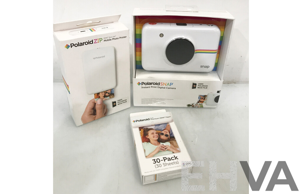 Polaroid Snap Instant Print Digital Camera with Mobile Photo Printer and 30 Pack Premium ZINK Paper
