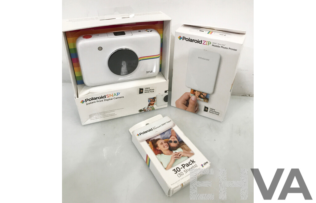 Polaroid Snap Instant Print Digital Camera with Mobile Photo Printer and 30-Pack Premium ZINK Paper