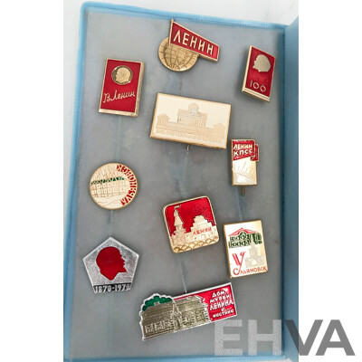 Collection of Antique Russian Pins During the USSR Era