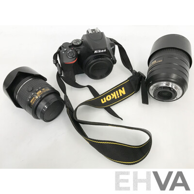 Nikon (D3500) DSLR Camera with NIKKOR 18-55mm and 55-300mm Lenses