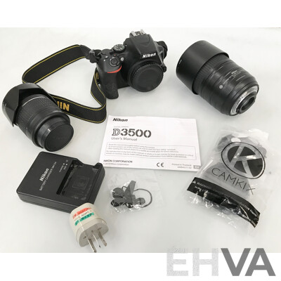 Nikon (D3500) DSLR Camera with NIKKOR 18-55mm and 55-300mm Lenses
