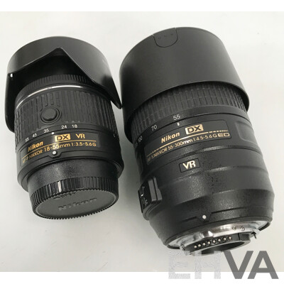 Nikon (D3500) DSLR Camera with NIKKOR 18-55mm and 55-300mm Lenses
