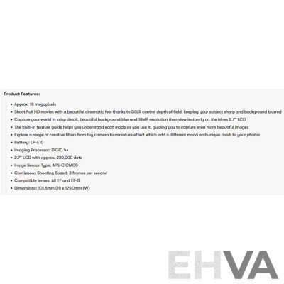 Canon (EOS 3000D) DSLR Camera