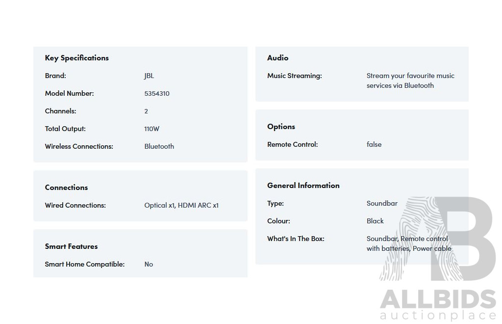 JBL by Harman (SB120) Cinema Soundbar