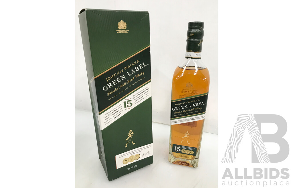700ml Bottle of Johnnie Walker Green Label Blended Scotch Whisky