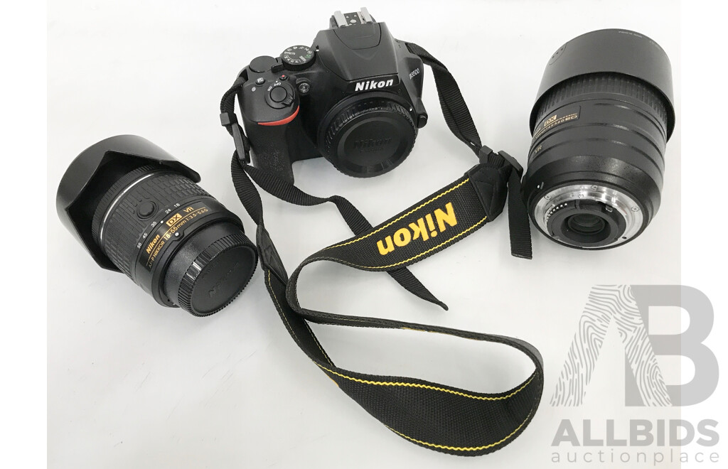 Nikon (D3500) DSLR Camera with NIKKOR 18-55mm and 55-300mm Lenses