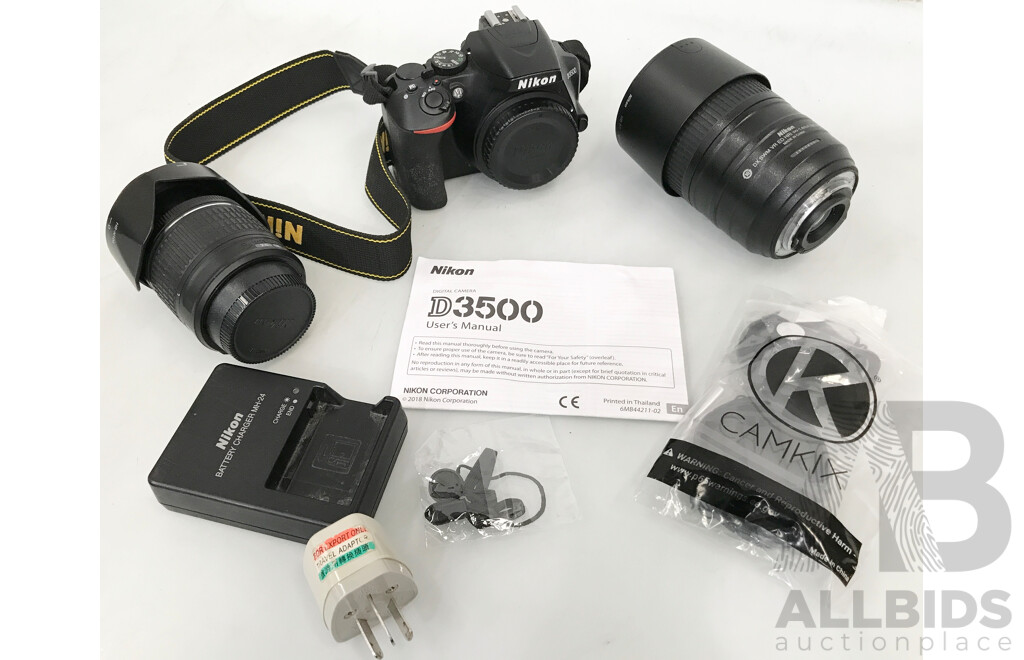 Nikon (D3500) DSLR Camera with NIKKOR 18-55mm and 55-300mm Lenses