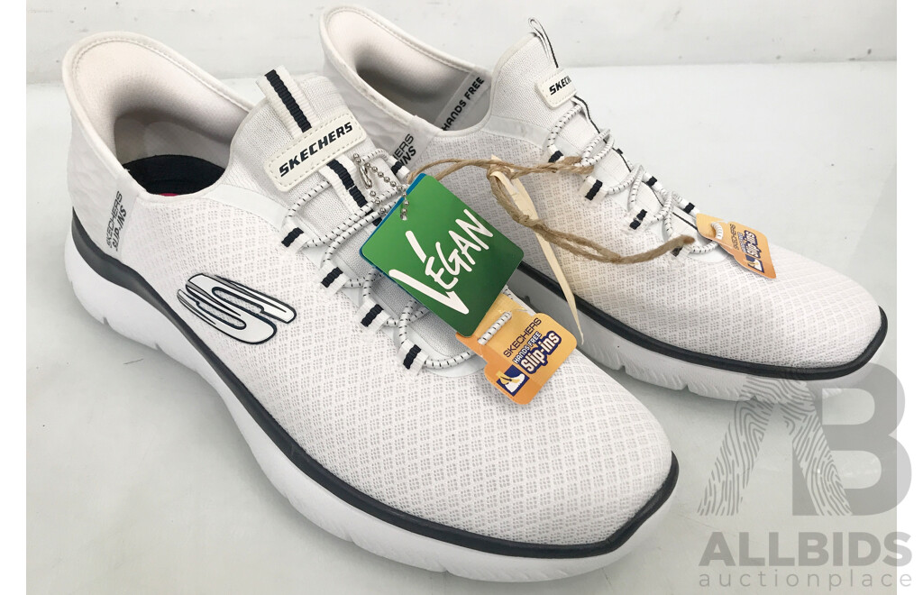 Skechers White Slip--Ins Shoes (Size: 10)