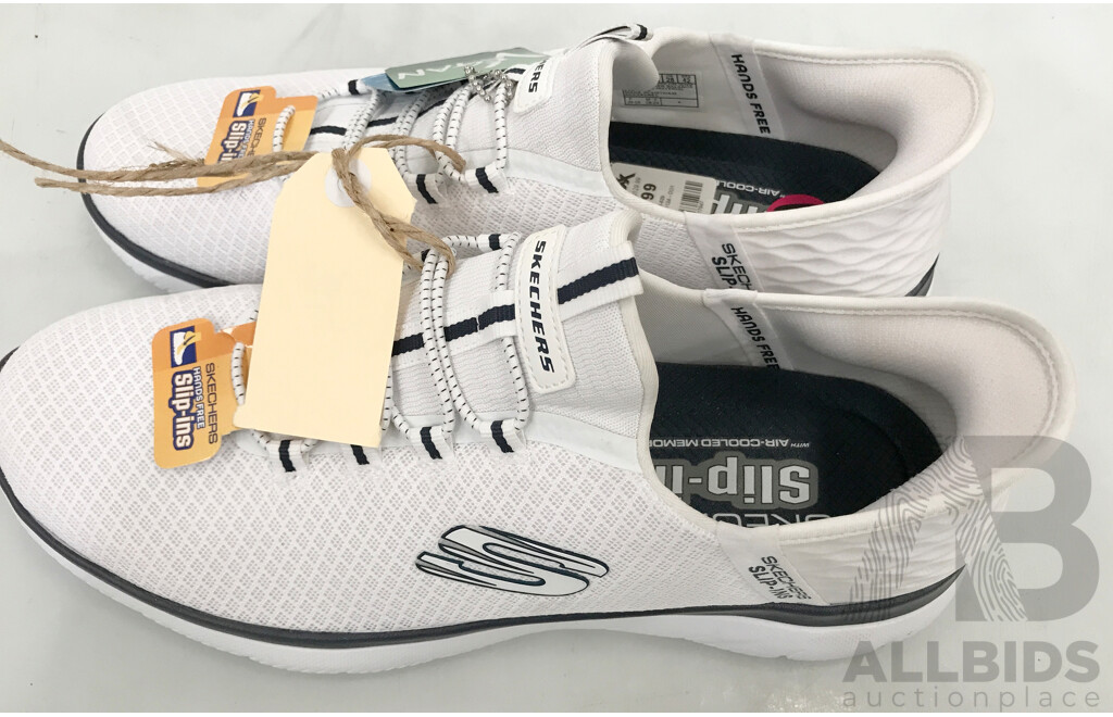 Skechers White Slip--Ins Shoes (Size: 10)
