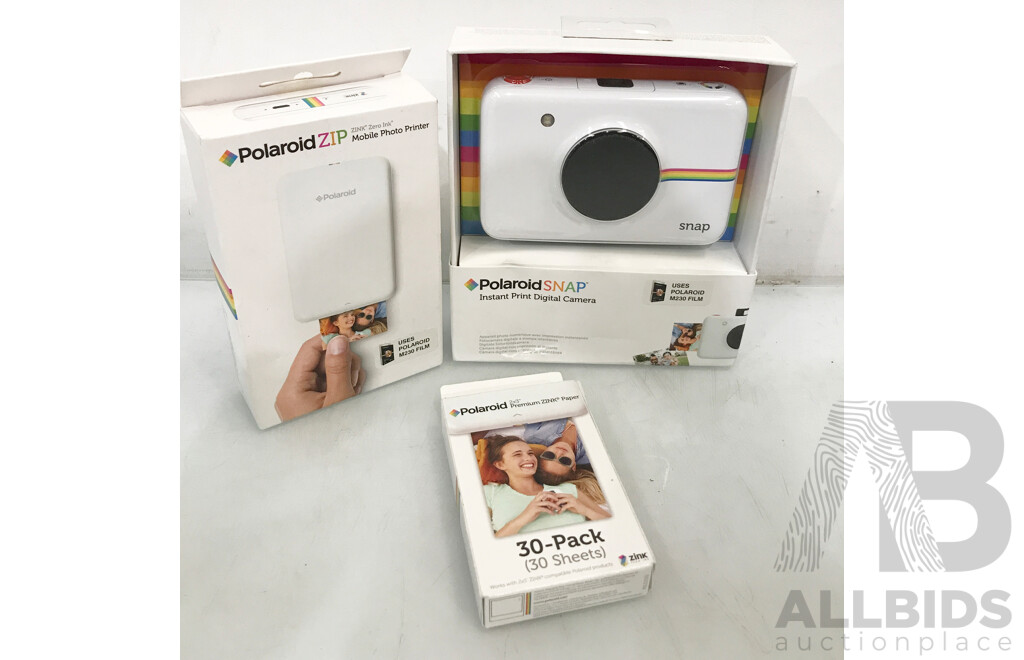 Polaroid Snap Instant Print Digital Camera with Mobile Photo Printer and 30 Pack Premium ZINK Paper