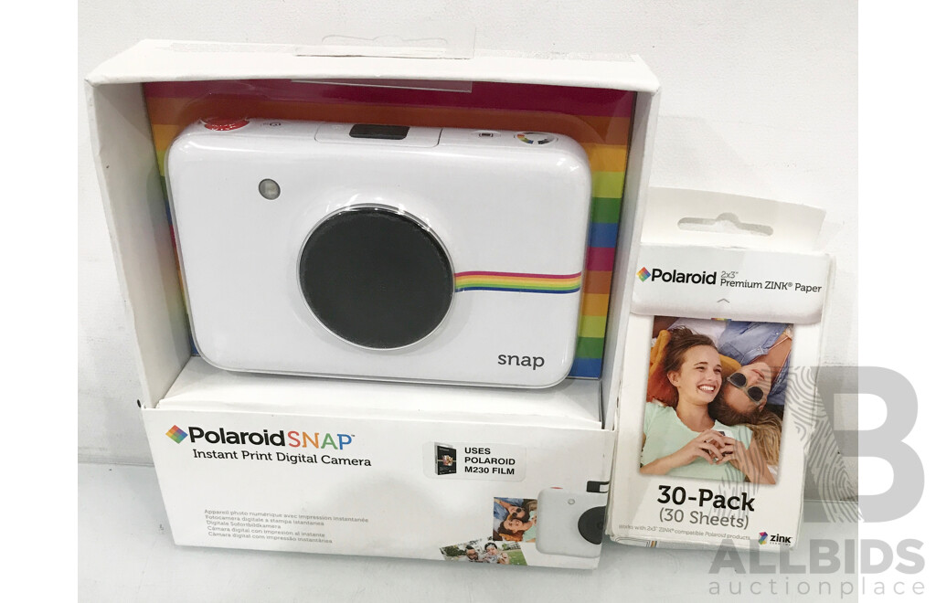 Polaroid Snap Instant Print Digital Camera with 30 Pack Premium ZINK Paper