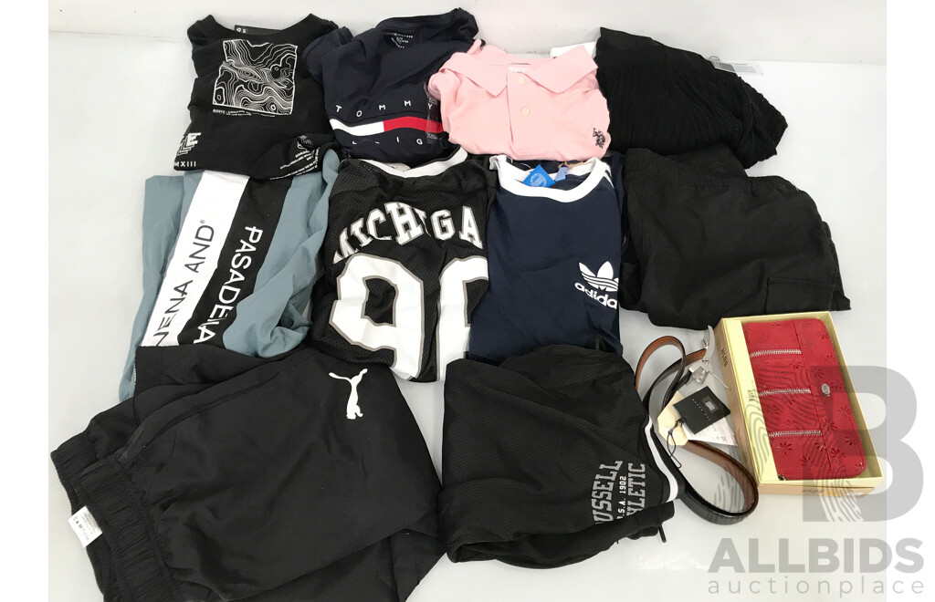 Assorted Clothing From Adidas, Tommy Hilfiger, Puma, and More