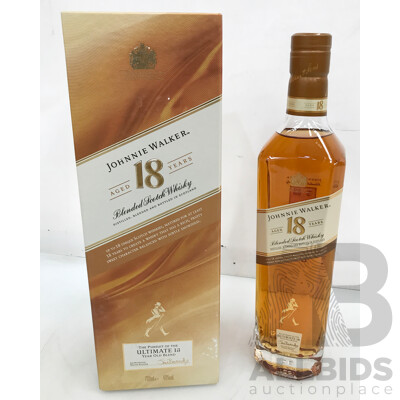 700ml Bottle of Johnnie Walker 18 Year Old Blended Scotch Whisky