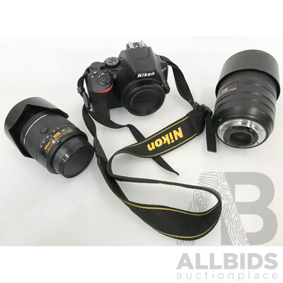Nikon (D3500) DSLR Camera with NIKKOR 18-55mm and 55-300mm Lenses