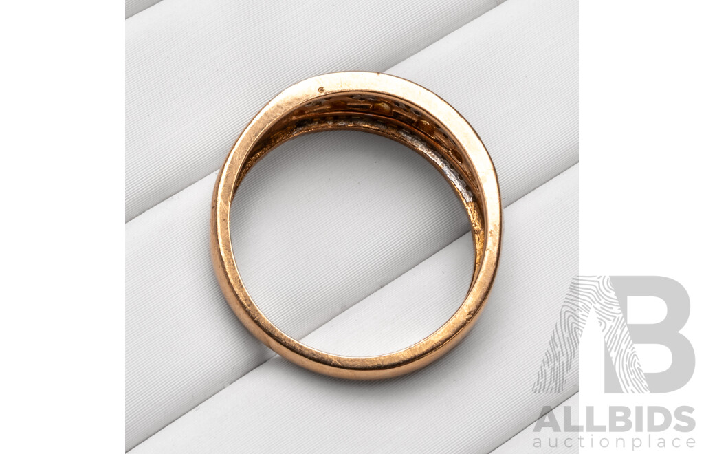 9ct Rose Gold and Diamond Ring - Size P