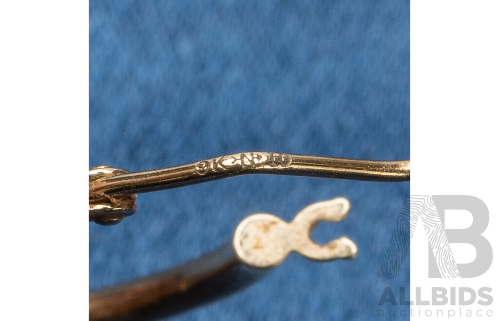 9ct Yellow Gold Hoop Earrings - 0.87gms