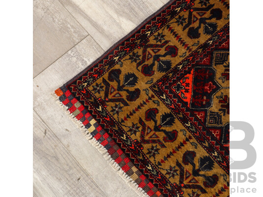 Hand Knotted Afghan Turkmen Runner Rug