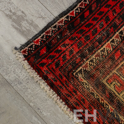 Hand Knotted Threadbare Afghan Rug
