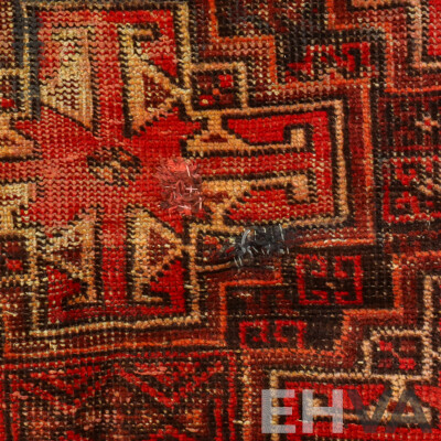 Hand Knotted Threadbare Afghan Rug