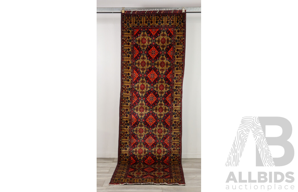 Hand Knotted Afghan Turkmen Runner Rug