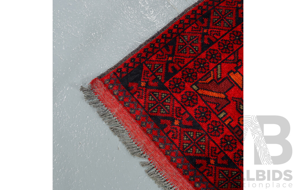 Hand Knotted Afghan Prayer Rug