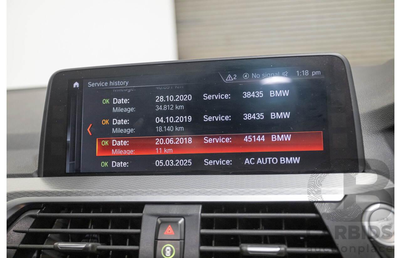 6/2018 BMW X3 xDrive30d M Sport (AWD) G01 4D Wagon Black Sapphire Metallic Turbo Diesel 3.0L