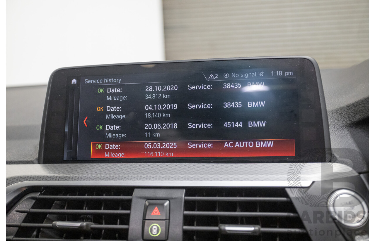 6/2018 BMW X3 xDrive30d M Sport (AWD) G01 4D Wagon Black Sapphire Metallic Turbo Diesel 3.0L