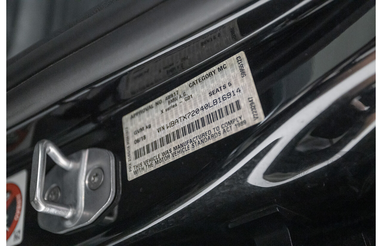 6/2018 BMW X3 xDrive30d M Sport (AWD) G01 4D Wagon Black Sapphire Metallic Turbo Diesel 3.0L