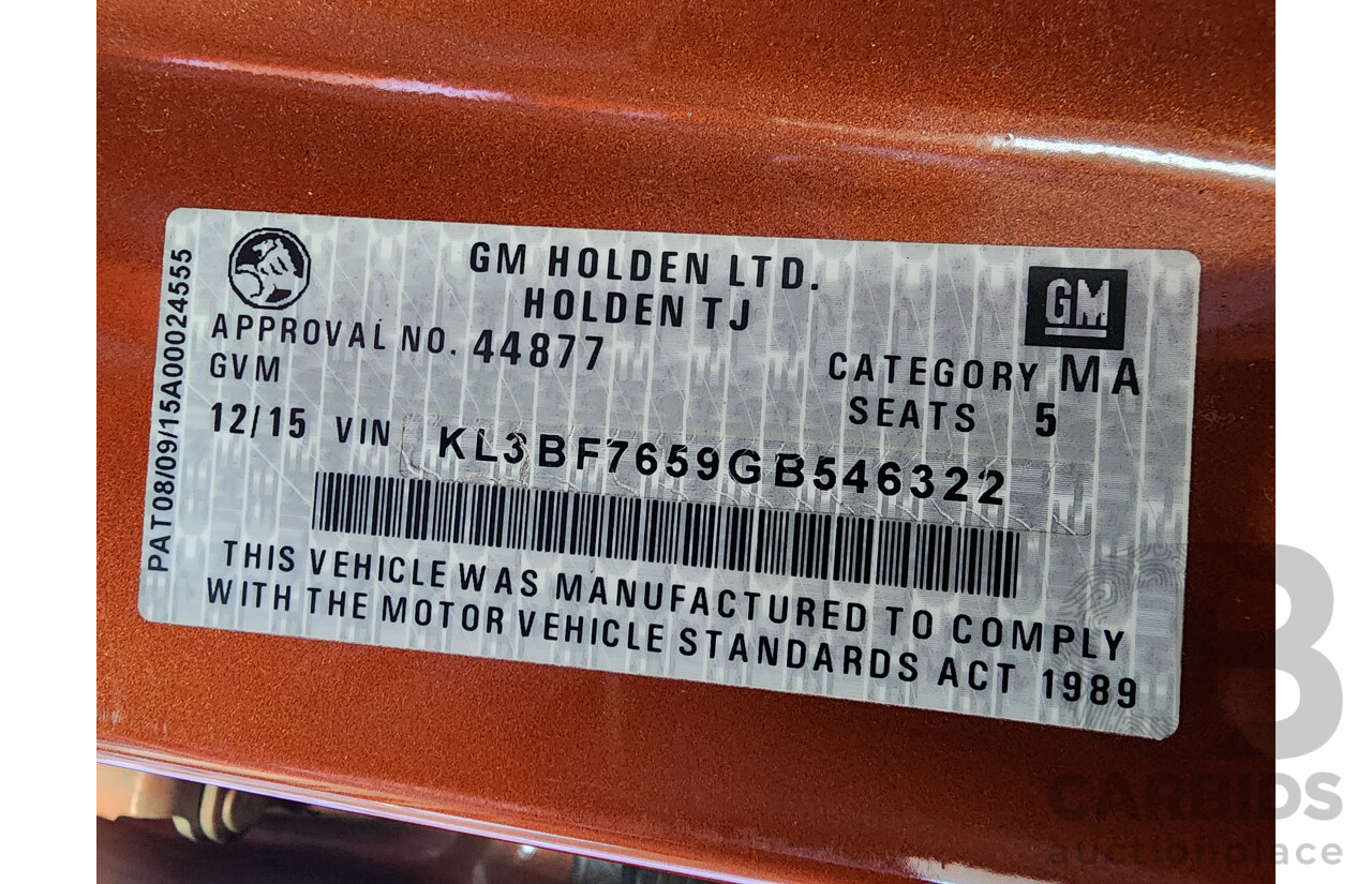 12/2015 Holden Trax LS TJ MY16 4d Wagon Orange 1.8L