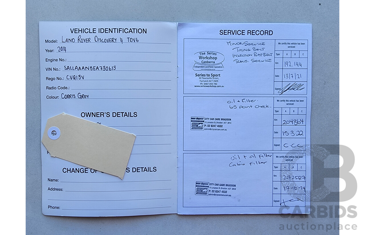 10/2014 Land Rover Discovery 4 3.0 TDV6 MY15 4d Wagon Grey 3.0L