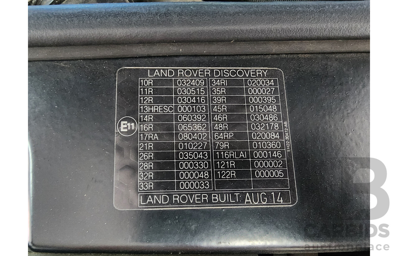 10/2014 Land Rover Discovery 4 3.0 TDV6 MY15 4d Wagon Grey 3.0L