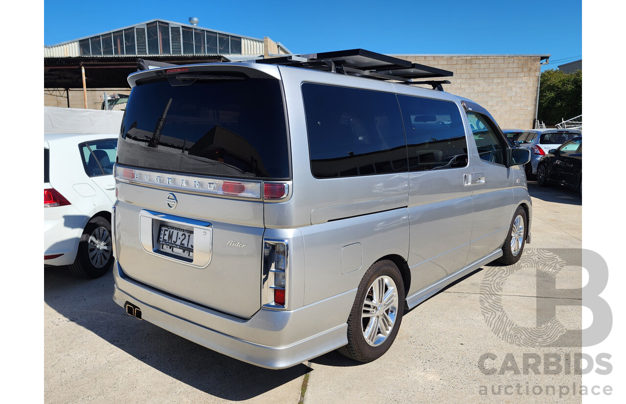 06/2003 Imported Nissan Elgrand Auto 4WD Camper Van Silver 3.5L