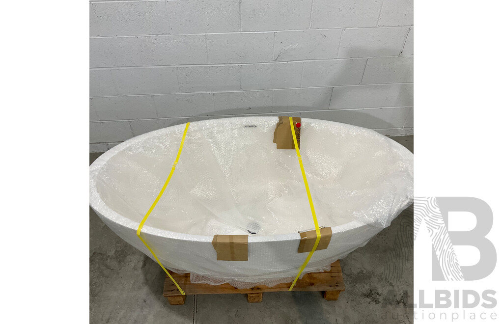 Mojo Oval Freestanding Bath by Marblo - 1500Lx750D X 590H Mm - ORP $4,499