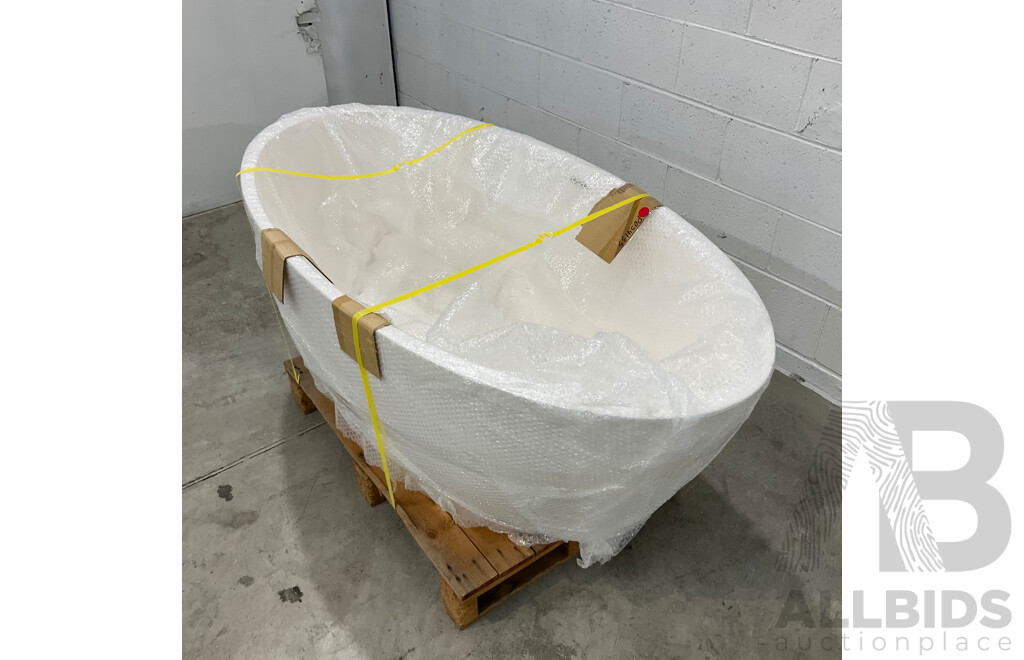 Mojo Oval Freestanding Bath by Marblo - 1500Lx750D X 590H Mm - ORP $4,499