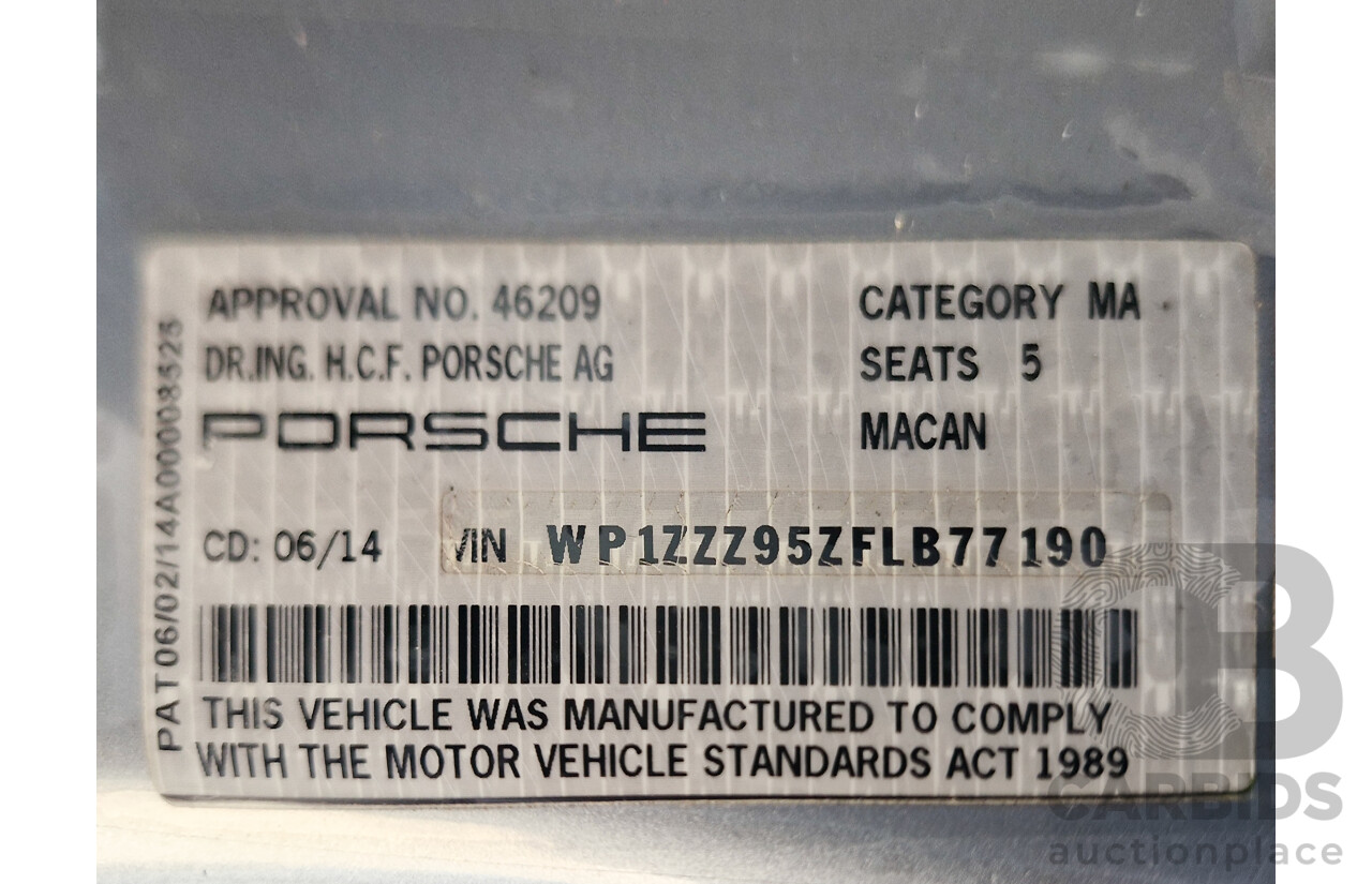 6/2014 Porsche Macan S Diesel (AWD) 4d Wagon Rhodium Silver Metallic Turbo Diesel V6 3.0L