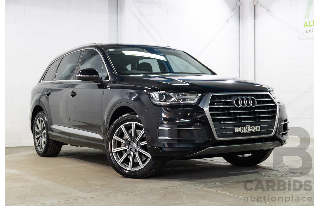 08/2017 Audi Q7 3.0 TDI Quattro (160kW AWD) 4M MY17 4d Wagon Orca Black Metallic Turbo Diesel V6 3.0L