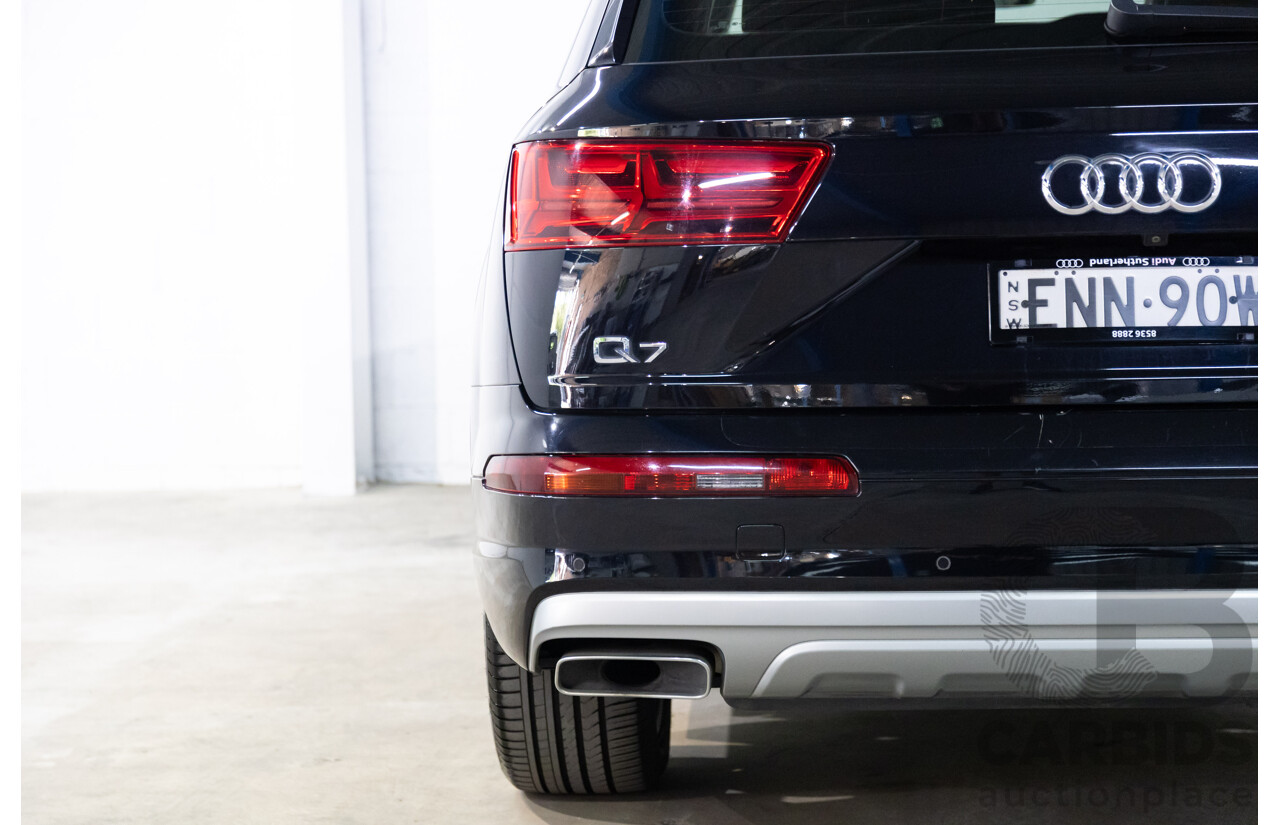 08/2017 Audi Q7 3.0 TDI Quattro (160kW AWD) 4M MY17 4d Wagon Orca Black Metallic Turbo Diesel V6 3.0L